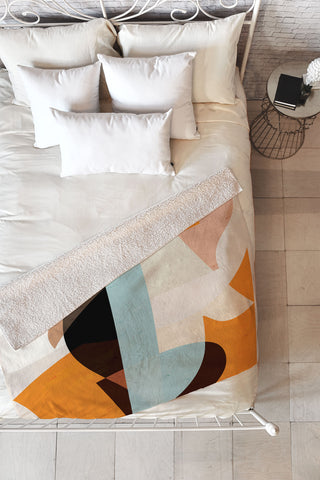 evamatise Modern Abstraction Desert Fleece Throw Blanket