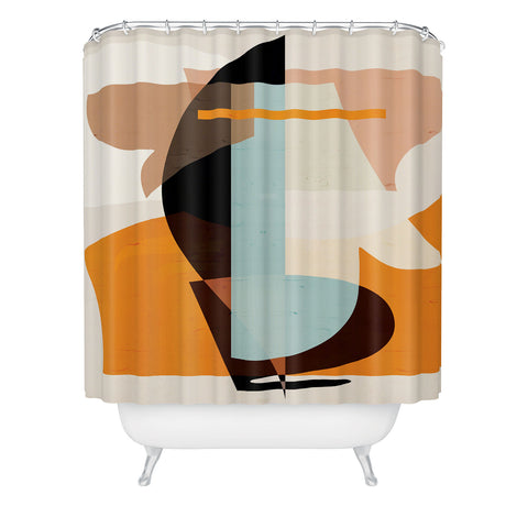 evamatise Modern Abstraction Desert Shower Curtain
