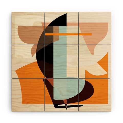 evamatise Modern Abstraction Desert Wood Wall Mural