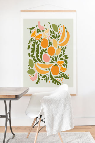 evamatise Modern Fruits Retro Abstract Art Print And Hanger