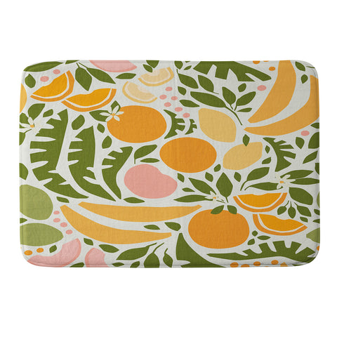 evamatise Modern Fruits Retro Abstract Memory Foam Bath Mat