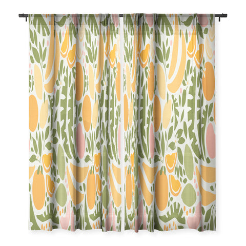 evamatise Modern Fruits Retro Abstract Sheer Non Repeat