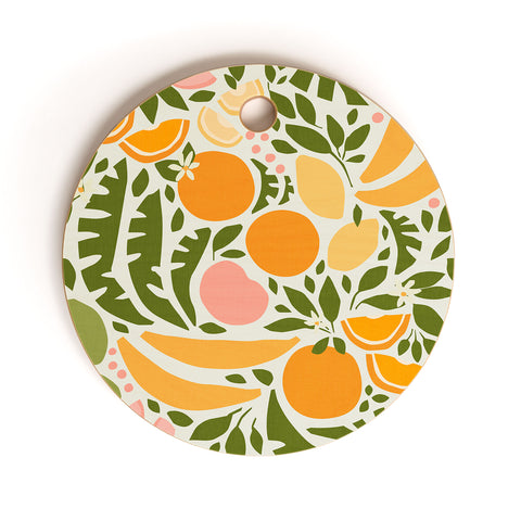 evamatise Modern Fruits Retro Abstract Cutting Board Round