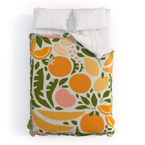 evamatise Modern Fruits Retro Abstract Duvet Cover