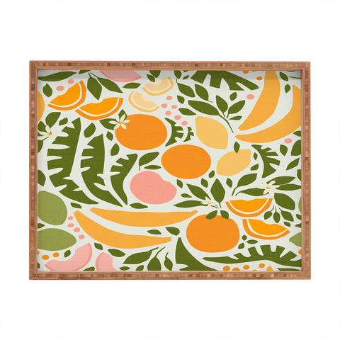 evamatise Modern Fruits Retro Abstract Rectangular Tray