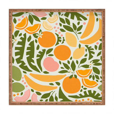 evamatise Modern Fruits Retro Abstract Square Tray