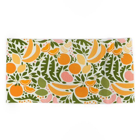 evamatise Modern Fruits Retro Abstract Beach Towel