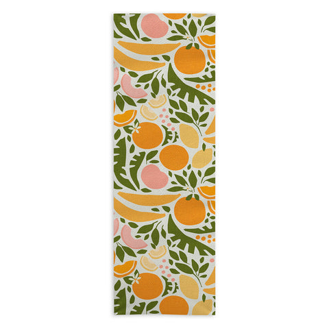 evamatise Modern Fruits Retro Abstract Yoga Towel