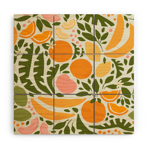 evamatise Modern Fruits Retro Abstract Wood Wall Mural