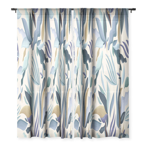 evamatise Moody Palms on Cream Retro Sheer Non Repeat