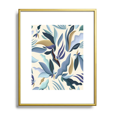 evamatise Moody Palms on Cream Retro Metal Framed Art Print