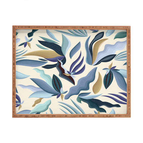 evamatise Moody Palms on Cream Retro Rectangular Tray