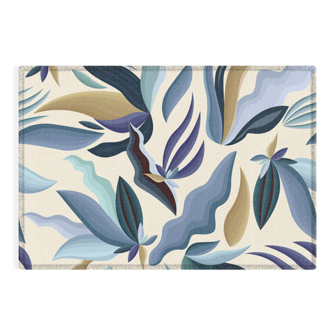 evamatise Moody Palms on Cream Retro Outdoor Rug