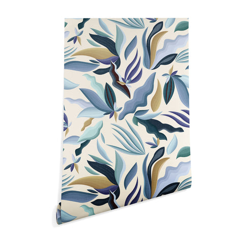 evamatise Moody Palms on Cream Retro Wallpaper