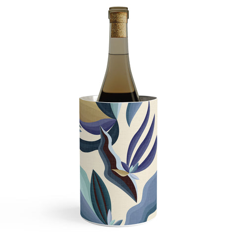 evamatise Moody Palms on Cream Retro Wine Chiller