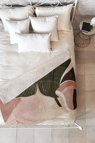 evamatise Nomade I Illustration Fleece Throw Blanket