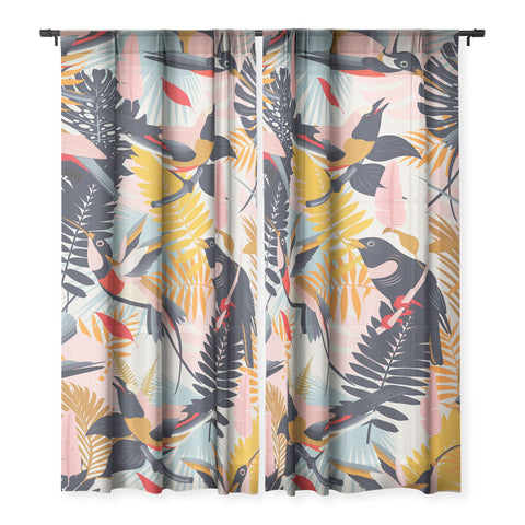 evamatise Paradise Birds II Sheer Non Repeat