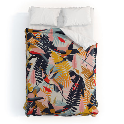 evamatise Paradise Birds II Duvet Cover