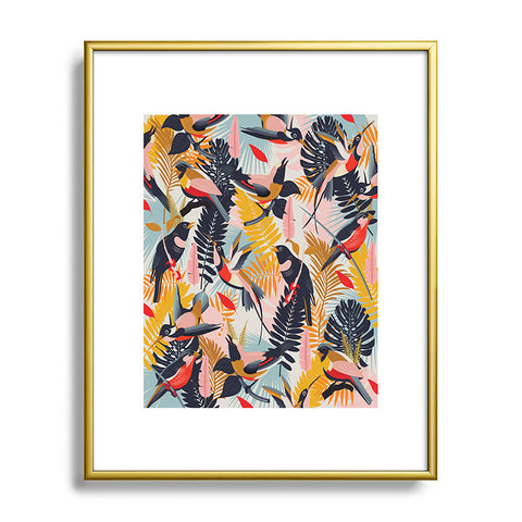 evamatise Paradise Birds II Metal Framed Art Print