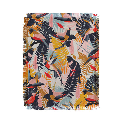 evamatise Paradise Birds II Throw Blanket