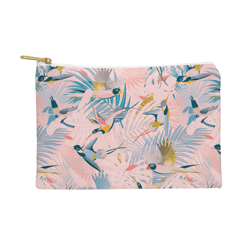 evamatise Pinky Sunny Boho Birds Pink Pouch