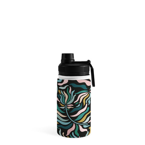 evamatise Springtime Florals on Dark Water Bottle