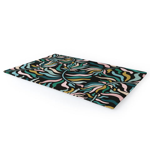 evamatise Springtime Florals on Dark Area Rug