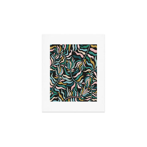 evamatise Springtime Florals on Dark Art Print