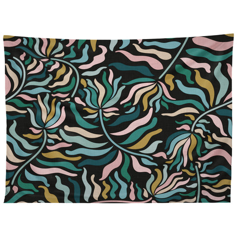 evamatise Springtime Florals on Dark Tapestry