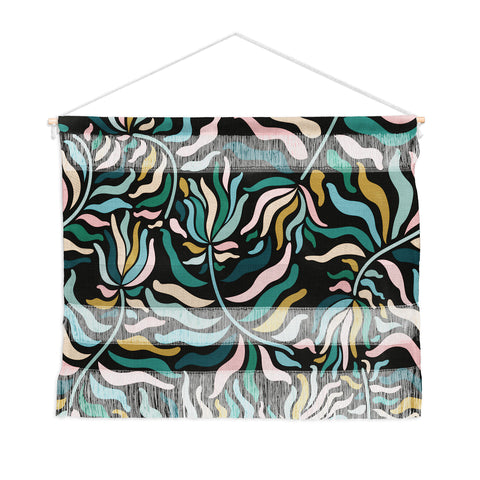 evamatise Springtime Florals on Dark Wall Hanging Landscape