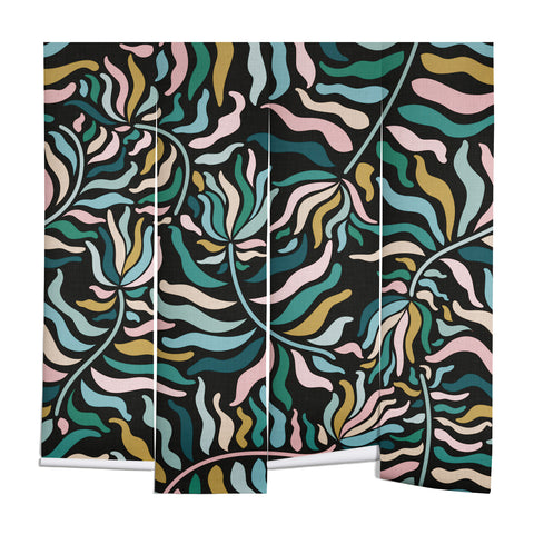 evamatise Springtime Florals on Dark Wall Mural