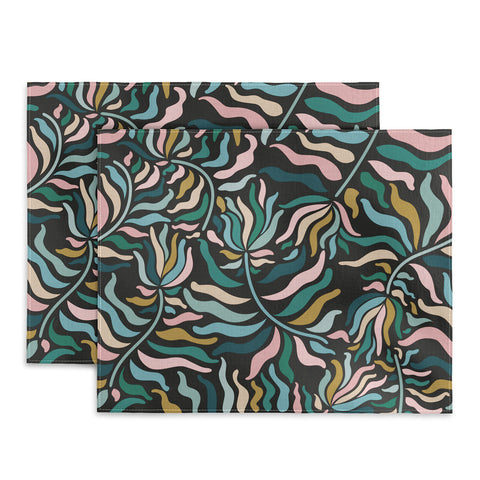 evamatise Springtime Florals on Dark Placemat