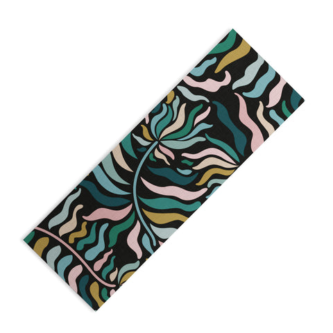 evamatise Springtime Florals on Dark Yoga Mat