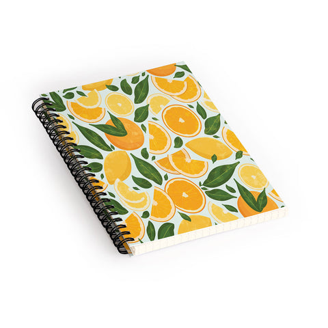 evamatise Summery Citrus Mood Mint Splash Spiral Notebook