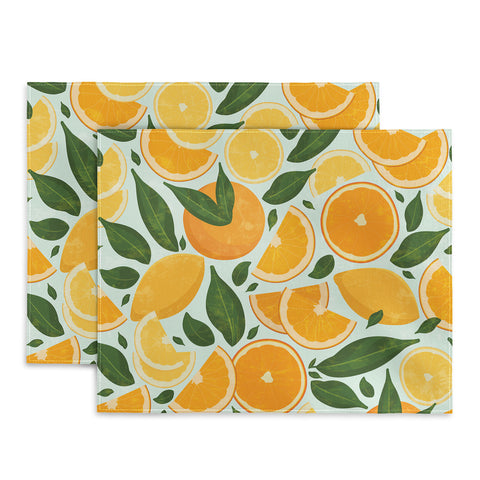 evamatise Summery Citrus Mood Mint Splash Placemat