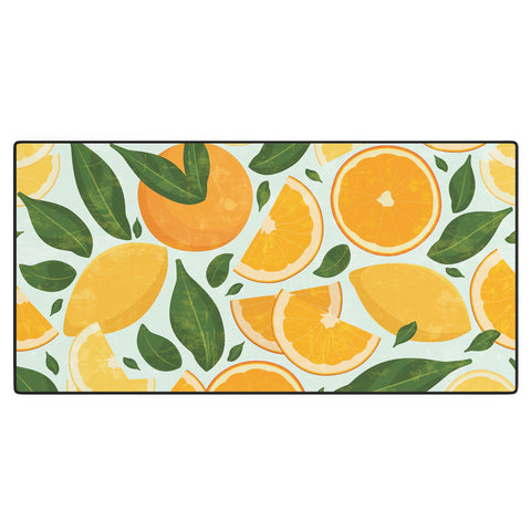 evamatise Summery Citrus Mood Mint Splash Desk Mat