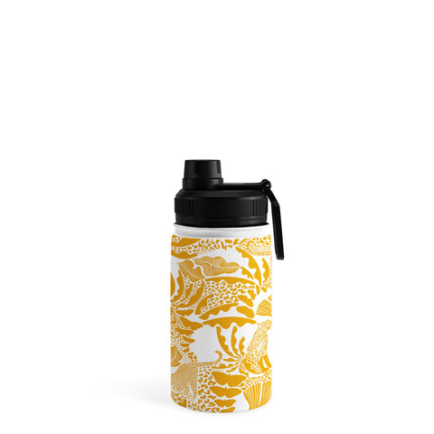 evamatise Surreal Jungle in Bright Yellow Water Bottle
