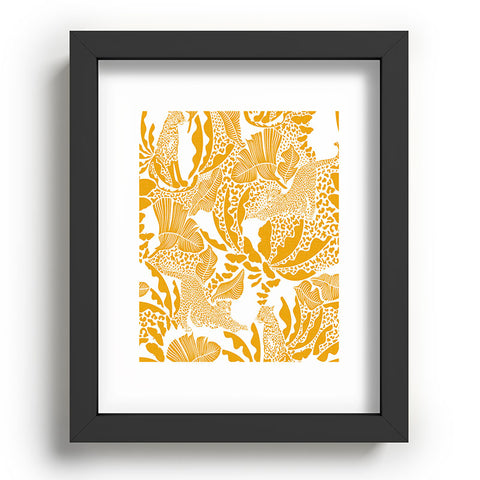 evamatise Surreal Jungle in Bright Yellow Recessed Framing Rectangle