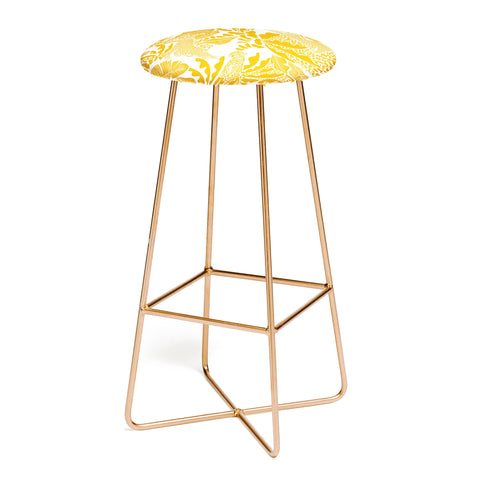 evamatise Surreal Jungle in Bright Yellow Bar Stool