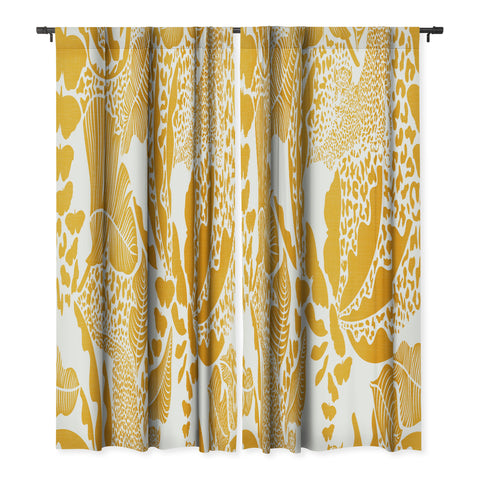 evamatise Surreal Jungle in Bright Yellow Blackout Non Repeat