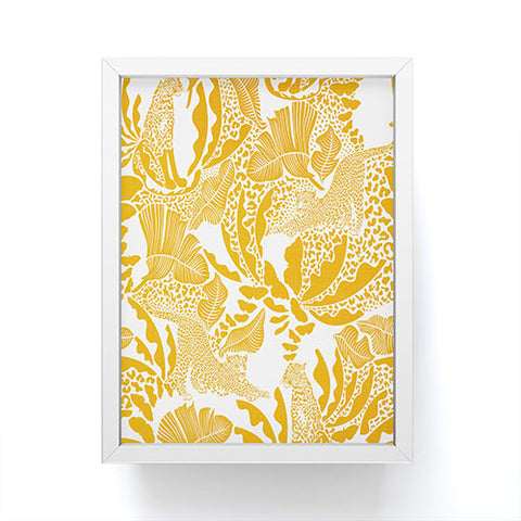 evamatise Surreal Jungle in Bright Yellow Framed Mini Art Print