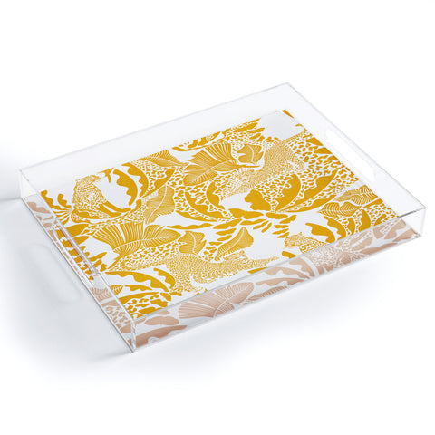 evamatise Surreal Jungle in Bright Yellow Acrylic Tray
