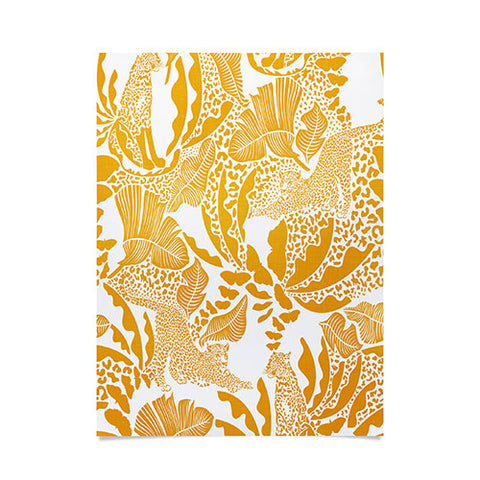 evamatise Surreal Jungle in Bright Yellow Poster