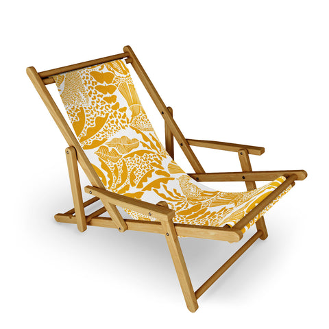 evamatise Surreal Jungle in Bright Yellow Sling Chair