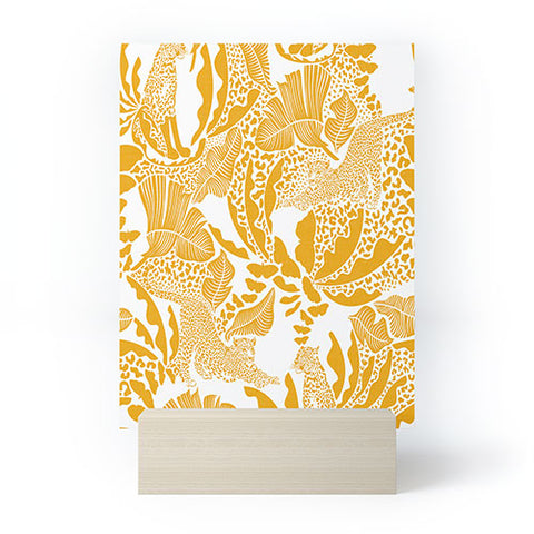 evamatise Surreal Jungle in Bright Yellow Mini Art Print