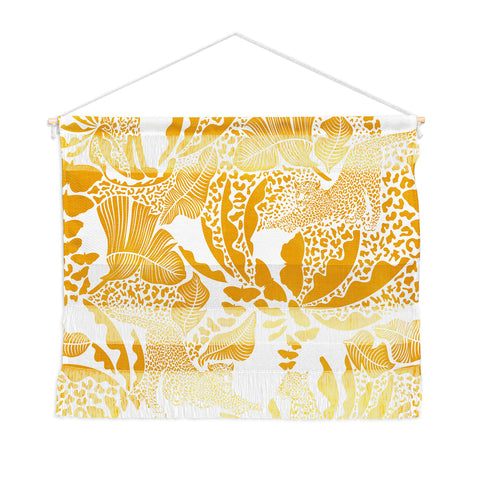 evamatise Surreal Jungle in Bright Yellow Wall Hanging Landscape