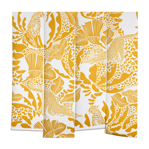 evamatise Surreal Jungle in Bright Yellow Wall Mural