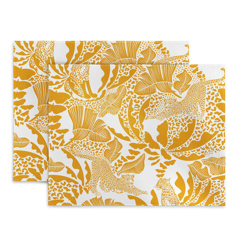 evamatise Surreal Jungle in Bright Yellow Placemat