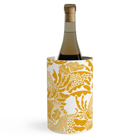 evamatise Surreal Jungle in Bright Yellow Wine Chiller
