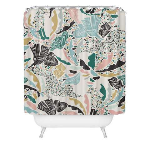 evamatise Surreal Wilderness Colorful Jungle Shower Curtain